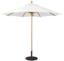 Galtech 136 9' Commercial Manual Lift Premium Wood Outdoor Market Umbrella