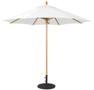 Galtech 136 9' Commercial Manual Lift Premium Wood Outdoor Market Umbrella