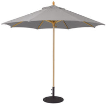 Galtech 136 9' Commercial Manual Lift Premium Wood Outdoor Market Umbrella