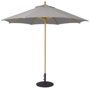 Galtech 136 9' Commercial Manual Lift Premium Wood Outdoor Market Umbrella