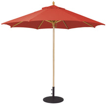 Galtech 136 9' Commercial Manual Lift Premium Wood Outdoor Market Umbrella