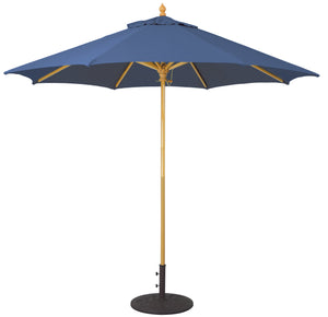 Galtech 136 9' Commercial Manual Lift Premium Wood Outdoor Market Umbrella