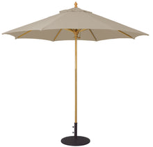 Galtech 136 9' Commercial Manual Lift Premium Wood Outdoor Market Umbrella