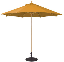 Galtech 136 9' Commercial Manual Lift Premium Wood Outdoor Market Umbrella
