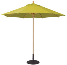 Galtech 136 9' Commercial Manual Lift Premium Wood Outdoor Market Umbrella