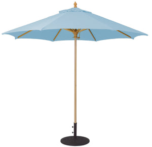 Galtech 136 9' Commercial Manual Lift Premium Wood Outdoor Market Umbrella