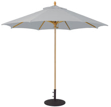 Galtech 136 9' Commercial Manual Lift Premium Wood Outdoor Market Umbrella