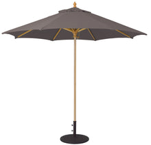 Galtech 136 9' Commercial Manual Lift Premium Wood Outdoor Market Umbrella