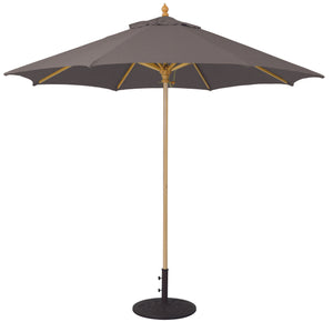 Galtech 136 9' Commercial Manual Lift Premium Wood Outdoor Market Umbrella
