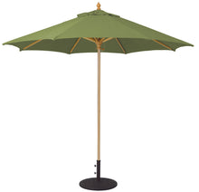 Galtech 136 9' Commercial Manual Lift Premium Wood Outdoor Market Umbrella