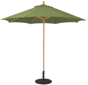 Galtech 136 9' Commercial Manual Lift Premium Wood Outdoor Market Umbrella