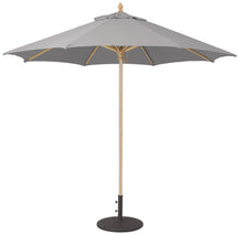 Galtech 136 9' Commercial Manual Lift Premium Wood Outdoor Market Umbrella