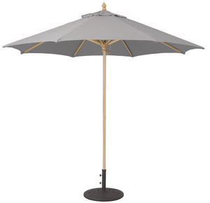 Galtech 136 9' Commercial Manual Lift Premium Wood Outdoor Market Umbrella