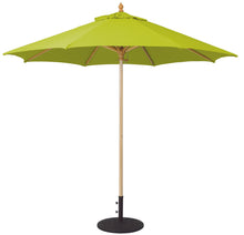 Galtech 136 9' Commercial Manual Lift Premium Wood Outdoor Market Umbrella