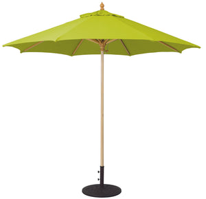 Galtech 136 9' Commercial Manual Lift Premium Wood Outdoor Market Umbrella