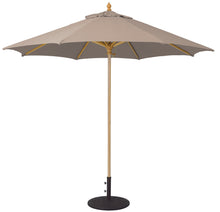 Galtech 136 9' Commercial Manual Lift Premium Wood Outdoor Market Umbrella
