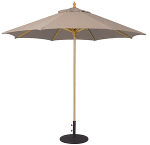 Galtech 136 9' Commercial Manual Lift Premium Wood Outdoor Market Umbrella