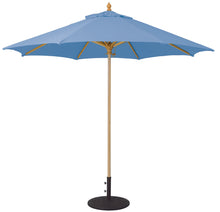 Galtech 136 9' Commercial Manual Lift Premium Wood Outdoor Market Umbrella