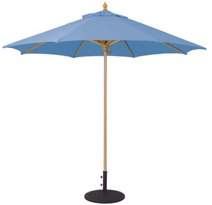Galtech 136 9' Commercial Manual Lift Premium Wood Outdoor Market Umbrella