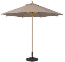 Galtech 136 9' Commercial Manual Lift Premium Wood Outdoor Market Umbrella