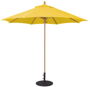 Galtech 136 9' Commercial Manual Lift Premium Wood Outdoor Market Umbrella