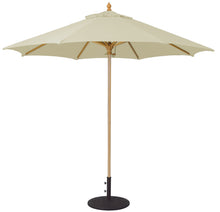 Galtech 136 9' Commercial Manual Lift Premium Wood Outdoor Market Umbrella