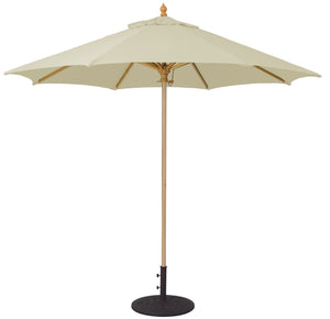 Galtech 136 9' Commercial Manual Lift Premium Wood Outdoor Market Umbrella