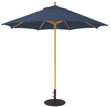 Galtech 136 9' Commercial Manual Lift Premium Wood Outdoor Market Umbrella