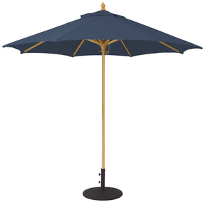 Galtech 136 9' Commercial Manual Lift Premium Wood Outdoor Market Umbrella