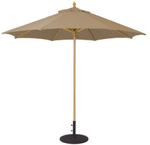 Galtech 136 9' Commercial Manual Lift Premium Wood Outdoor Market Umbrella