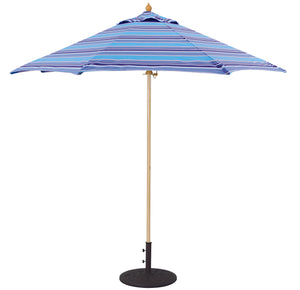 Galtech 136 9' Commercial Manual Lift Premium Wood Outdoor Market Umbrella
