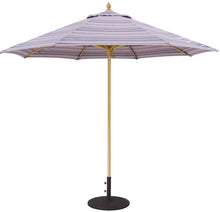 Galtech 136 9' Commercial Manual Lift Premium Wood Outdoor Market Umbrella