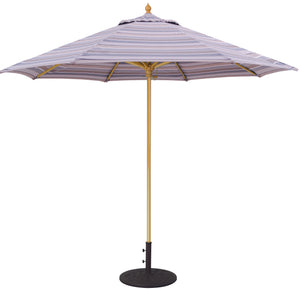 Galtech 136 9' Commercial Manual Lift Premium Wood Outdoor Market Umbrella