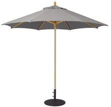 Galtech 136 9' Commercial Manual Lift Premium Wood Outdoor Market Umbrella