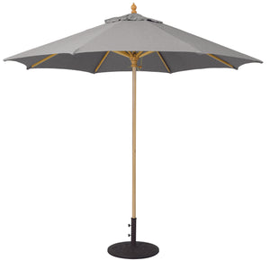 Galtech 136 9' Commercial Manual Lift Premium Wood Outdoor Market Umbrella