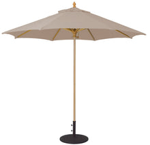 Galtech 136 9' Commercial Manual Lift Premium Wood Outdoor Market Umbrella