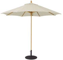 Galtech 136 9' Commercial Manual Lift Premium Wood Outdoor Market Umbrella