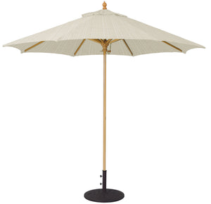Galtech 136 9' Commercial Manual Lift Premium Wood Outdoor Market Umbrella