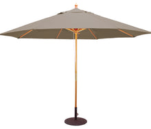 Galtech 183 11' Commercial Four Pulley Premium Wood Outdoor Market Umbrella