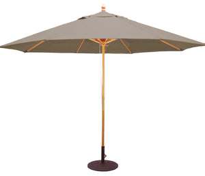 Galtech 183 11' Commercial Four Pulley Premium Wood Outdoor Market Umbrella