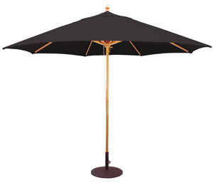 Galtech 183 11' Commercial Four Pulley Premium Wood Outdoor Market Umbrella