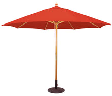 Galtech 183 11' Commercial Four Pulley Premium Wood Outdoor Market Umbrella