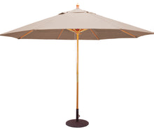 Galtech 183 11' Commercial Four Pulley Premium Wood Outdoor Market Umbrella