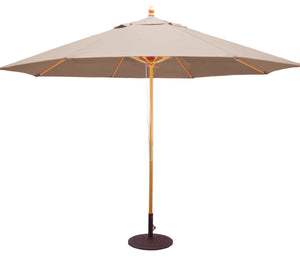 Galtech 183 11' Commercial Four Pulley Premium Wood Outdoor Market Umbrella