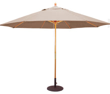 Galtech 183 11' Commercial Four Pulley Premium Wood Outdoor Market Umbrella