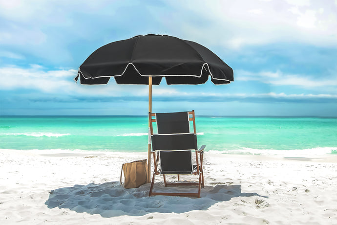 Frankford 844FWB 7.5' Avalon Manual Lift Hexagon Beach Umbrella with Valance