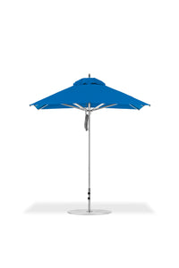 Frankford 864CAM 7.5' x 7.5' Square Greenwich Pulley Lift Aluminum Market Umbrella