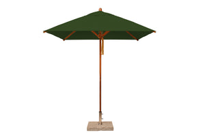 Bambrella 7' x 7' Square Levante Bamboo Pulley Lift No Tilt Umbrella