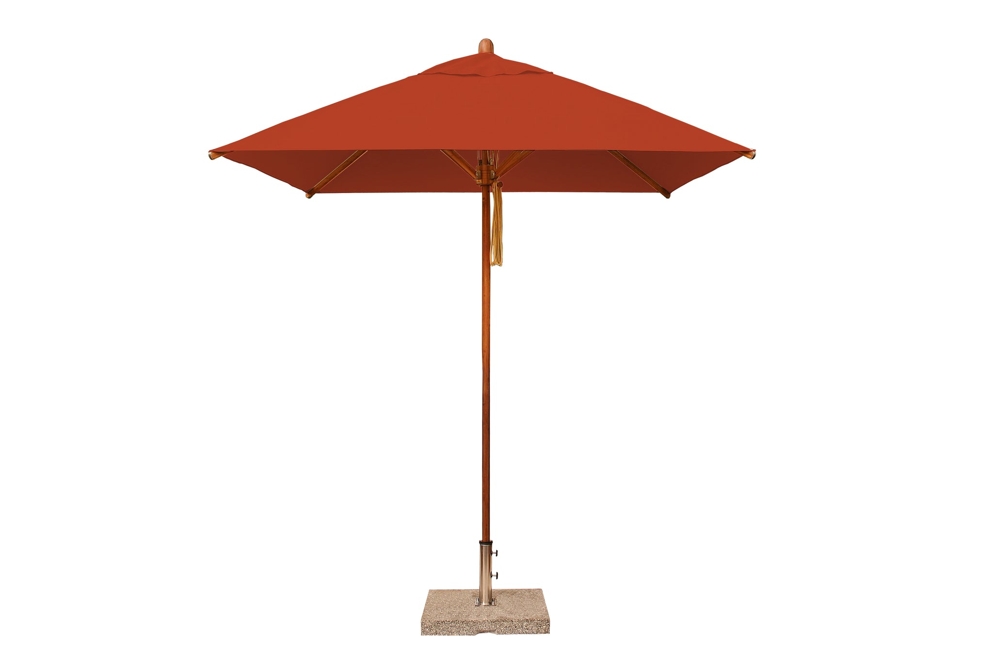 bamboo patio umbrella Bambrella 7' x 7' Square Levante Bamboo Pulley Lift No Tilt Umbrella – Willow Creek Designs