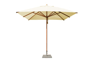 Bambrella 8.5' x 8.5' Square Levante Bamboo Pulley Lift No Tilt Umbrella